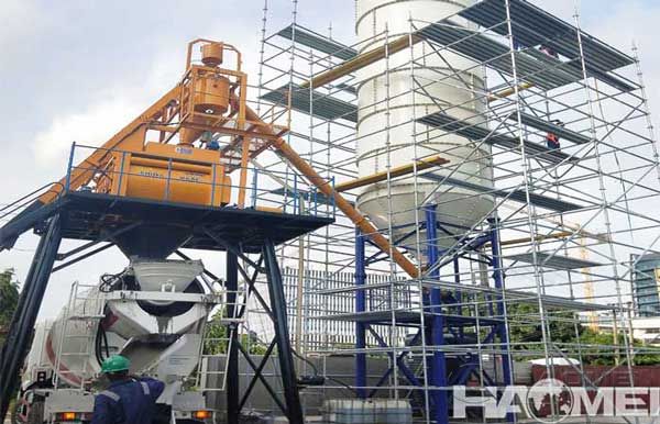 New Haomei HZS50 concrete batching plant in Nigeria