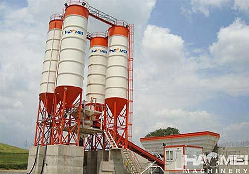 HZS60 concrete mixing plant site preparation